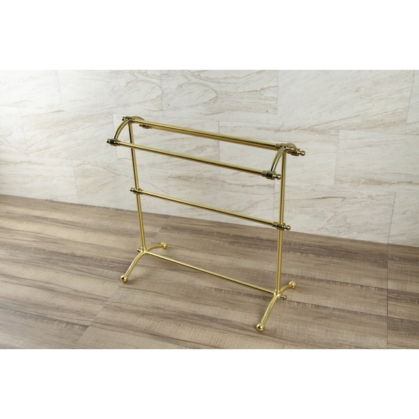 Freestanding Towel Rack, Brushed Brass